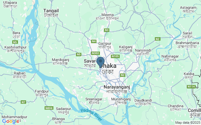 Kaart met locatie Dhaka Zoo